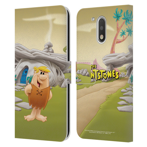 The Flintstones Characters Barney Rubble Leather Book Wallet Case Cover For Motorola Moto G41