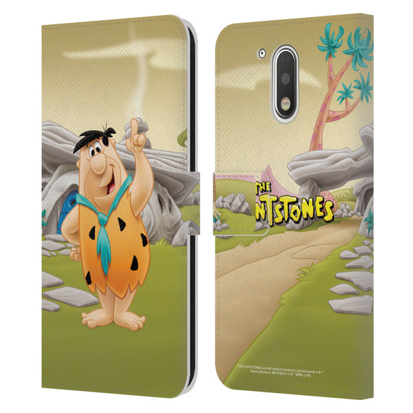 The Flintstones Characters Fred Flintstones Leather Book Wallet Case Cover For Motorola Moto G41