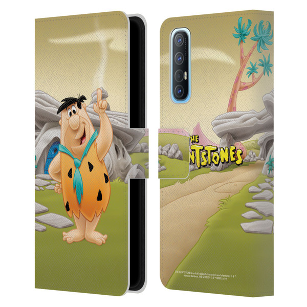 The Flintstones Characters Fred Flintstones Leather Book Wallet Case Cover For OPPO Find X2 Neo 5G