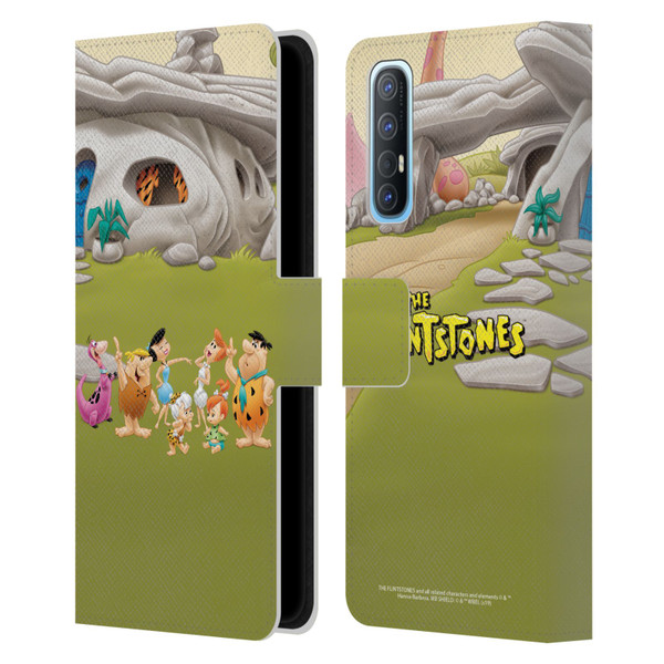 The Flintstones Characters Stone House Leather Book Wallet Case Cover For OPPO Find X2 Neo 5G