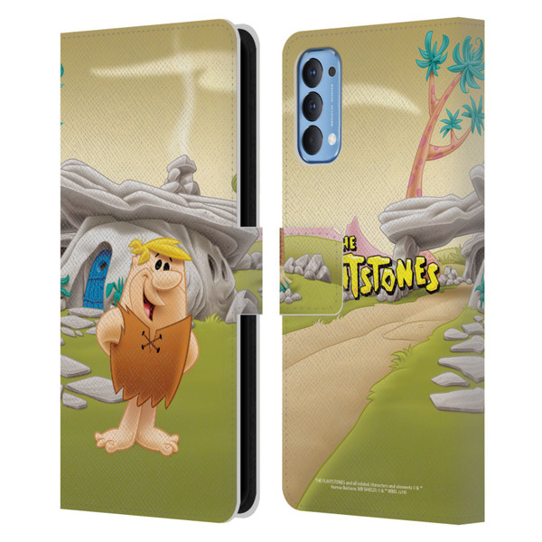 The Flintstones Characters Barney Rubble Leather Book Wallet Case Cover For OPPO Reno 4 5G