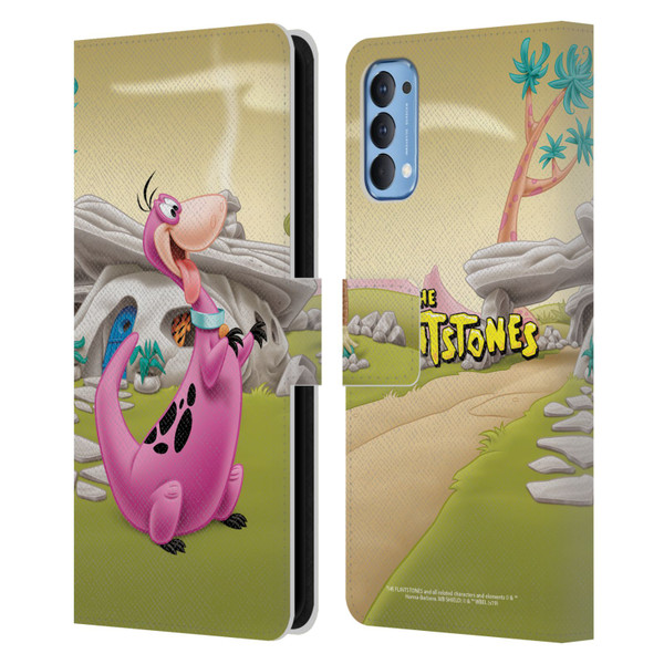 The Flintstones Characters Dino Leather Book Wallet Case Cover For OPPO Reno 4 5G