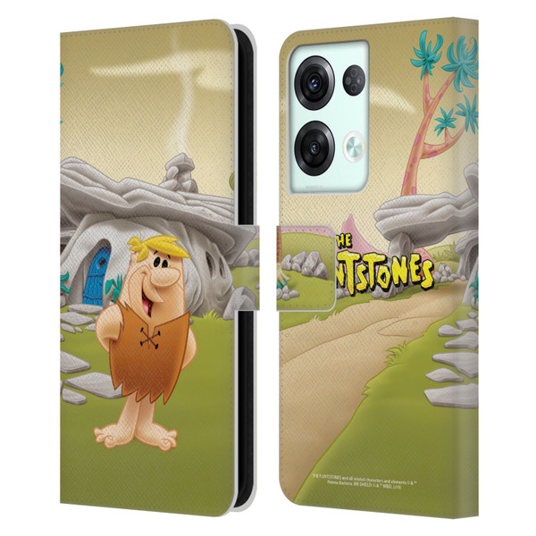 The Flintstones Characters Barney Rubble Leather Book Wallet Case Cover For OPPO Reno8 Pro