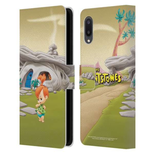 The Flintstones Characters Pebbles Flintstones Leather Book Wallet Case Cover For Samsung Galaxy A02/M02 (2021)