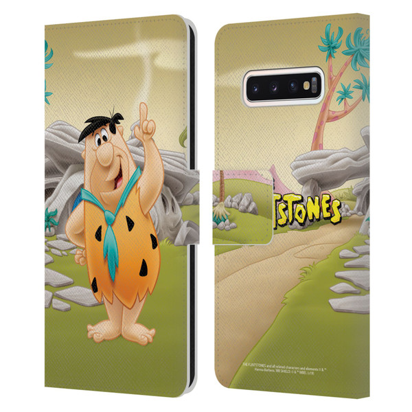 The Flintstones Characters Fred Flintstones Leather Book Wallet Case Cover For Samsung Galaxy S10