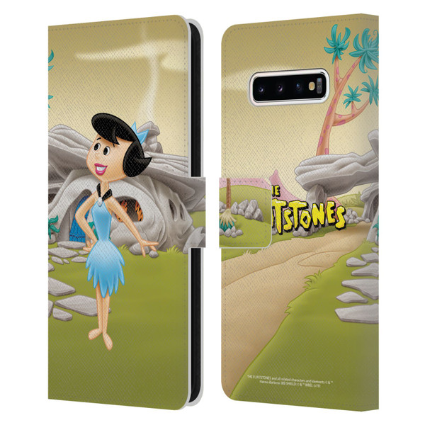 The Flintstones Characters Betty Rubble Leather Book Wallet Case Cover For Samsung Galaxy S10+ / S10 Plus