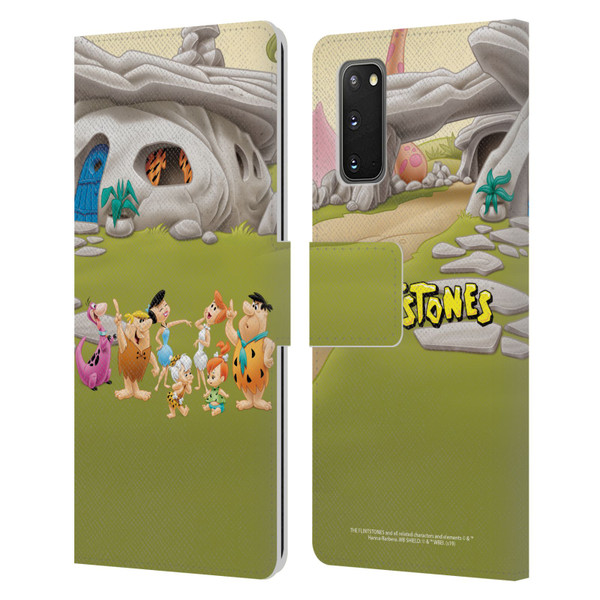 The Flintstones Characters Stone House Leather Book Wallet Case Cover For Samsung Galaxy S20 / S20 5G