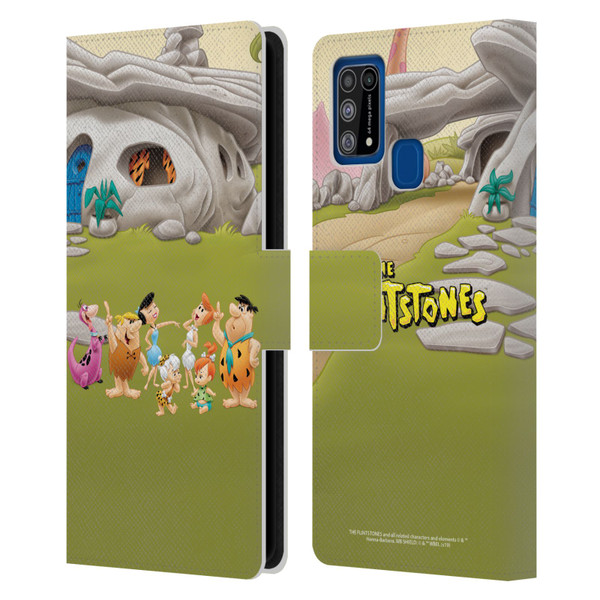 The Flintstones Characters Stone House Leather Book Wallet Case Cover For Samsung Galaxy M31 (2020)