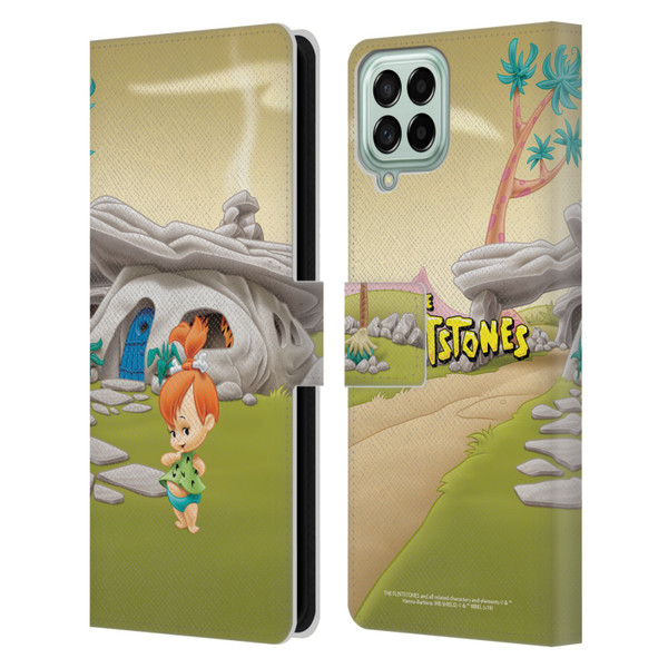 The Flintstones Characters Pebbles Flintstones Leather Book Wallet Case Cover For Samsung Galaxy M33 (2022)