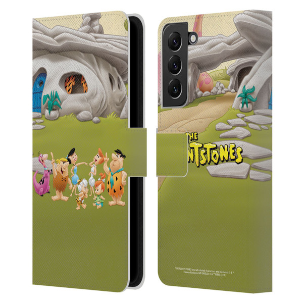 The Flintstones Characters Stone House Leather Book Wallet Case Cover For Samsung Galaxy S22+ 5G