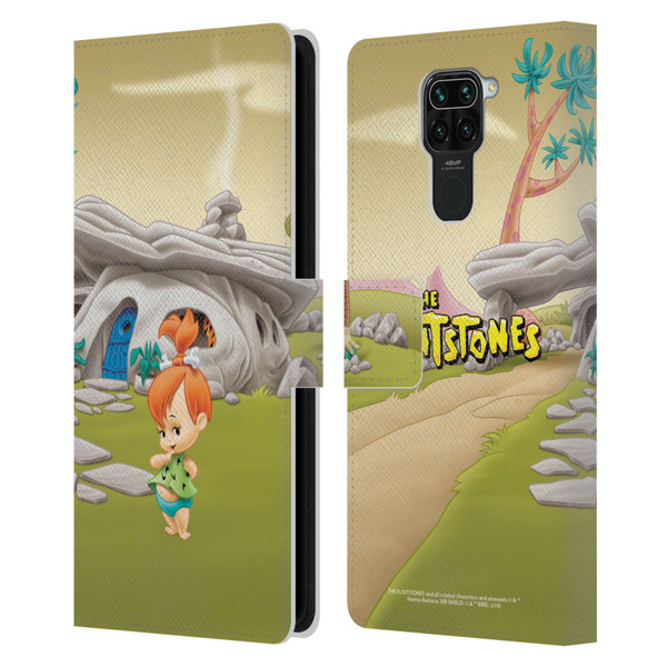 The Flintstones Characters Pebbles Flintstones Leather Book Wallet Case Cover For Xiaomi Redmi Note 9 / Redmi 10X 4G