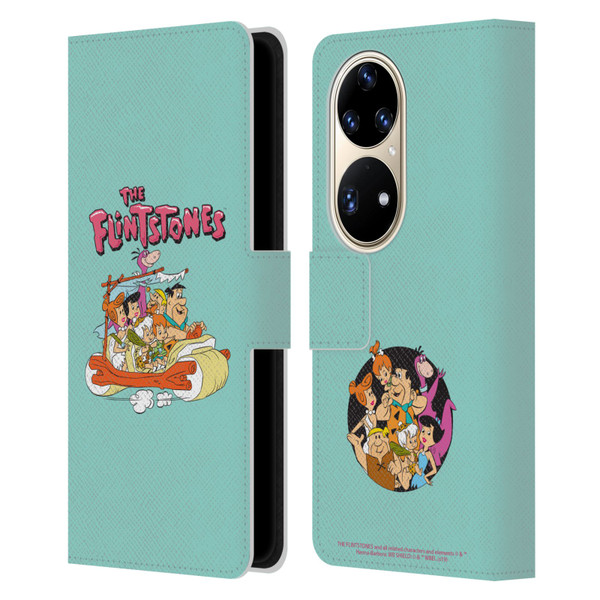 The Flintstones Graphics Family Leather Book Wallet Case Cover For Huawei P50 Pro