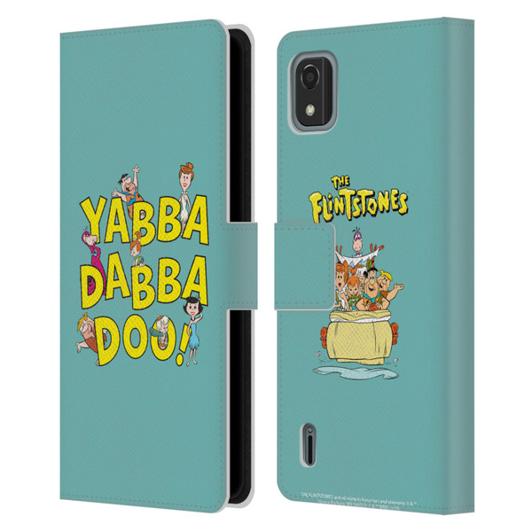 The Flintstones Graphics Yabba-Dabba-Doo Leather Book Wallet Case Cover For Nokia C2 2nd Edition