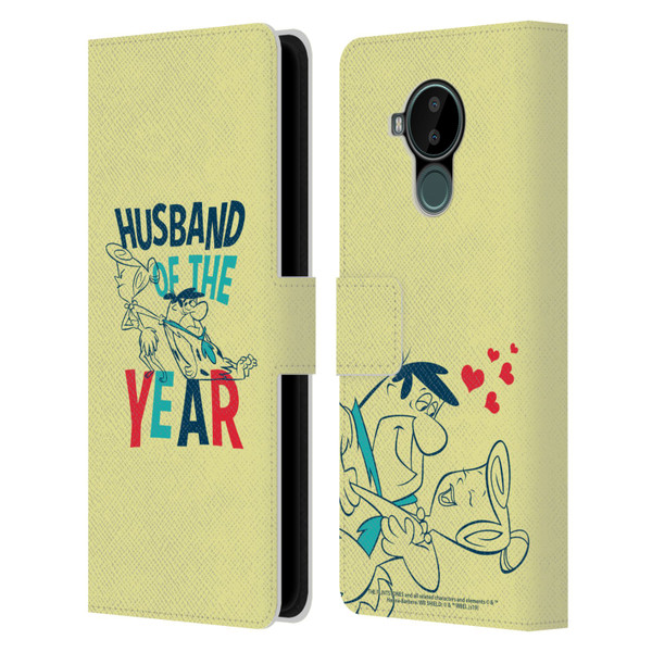 The Flintstones Graphics Husband Of The Year Leather Book Wallet Case Cover For Nokia C30