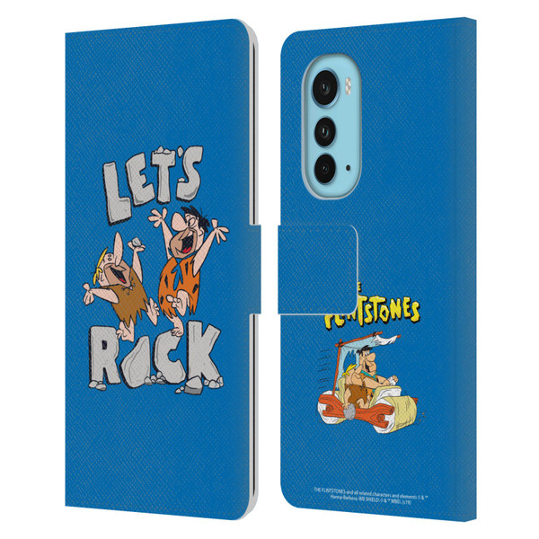 The Flintstones Graphics Fred And Barney Leather Book Wallet Case Cover For Motorola Edge (2022)