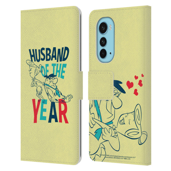 The Flintstones Graphics Husband Of The Year Leather Book Wallet Case Cover For Motorola Edge (2022)