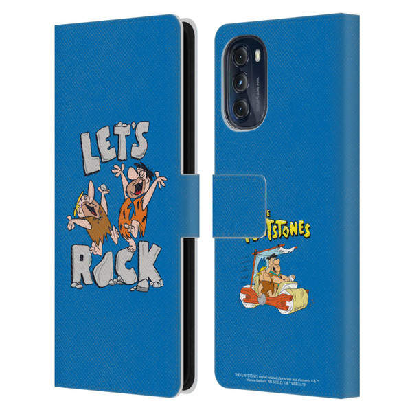 The Flintstones Graphics Fred And Barney Leather Book Wallet Case Cover For Motorola Moto G (2022)