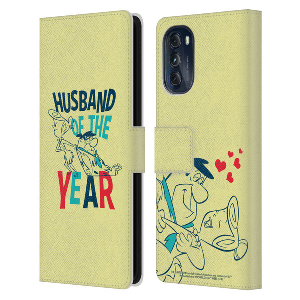 The Flintstones Graphics Husband Of The Year Leather Book Wallet Case Cover For Motorola Moto G (2022)