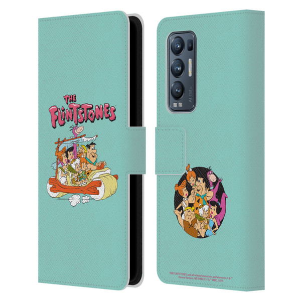 The Flintstones Graphics Family Leather Book Wallet Case Cover For OPPO Find X3 Neo / Reno5 Pro+ 5G