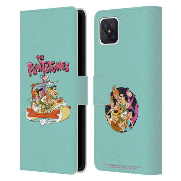 The Flintstones Graphics Family Leather Book Wallet Case Cover For OPPO Reno4 Z 5G