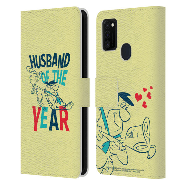 The Flintstones Graphics Husband Of The Year Leather Book Wallet Case Cover For Samsung Galaxy M30s (2019)/M21 (2020)