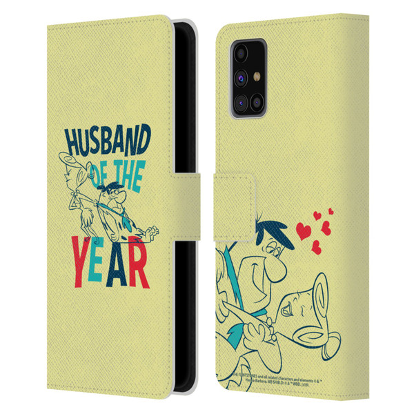 The Flintstones Graphics Husband Of The Year Leather Book Wallet Case Cover For Samsung Galaxy M31s (2020)