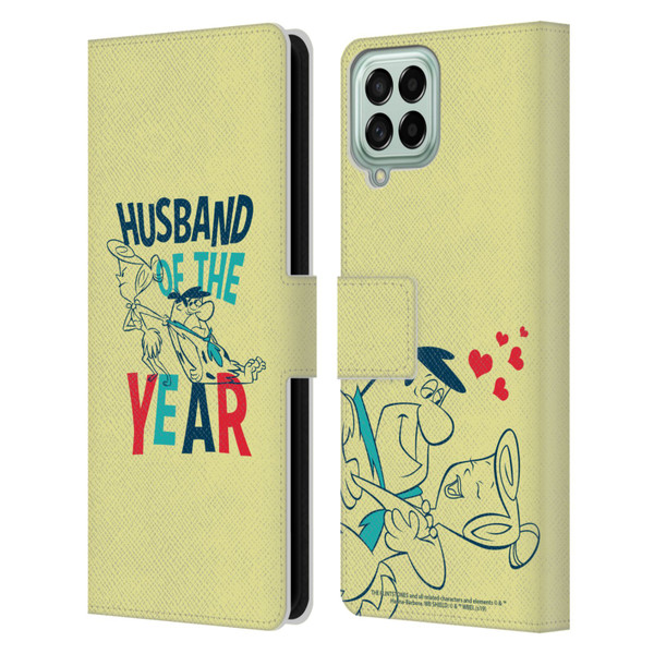 The Flintstones Graphics Husband Of The Year Leather Book Wallet Case Cover For Samsung Galaxy M53 (2022)