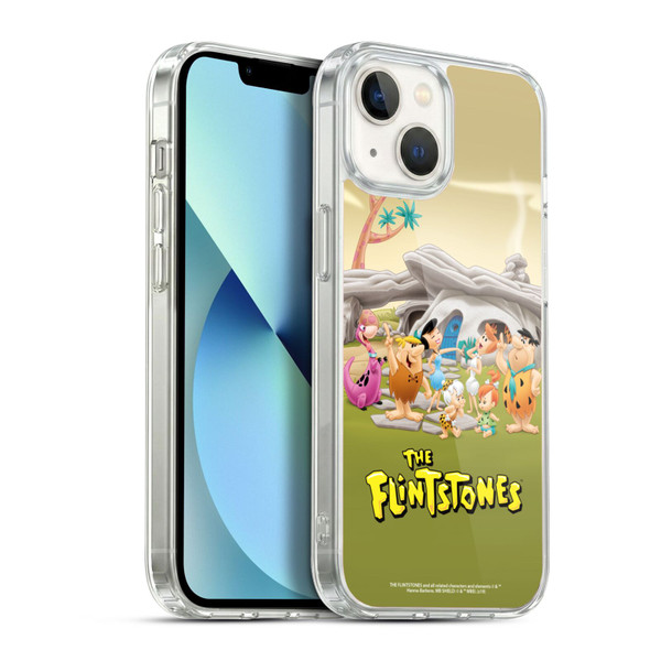 The Flintstones Characters Stone House Soft Gel Case for Apple iPhone 13