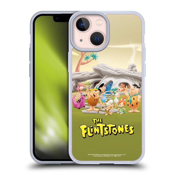 The Flintstones Characters Stone House Soft Gel Case for Apple iPhone 13 Mini