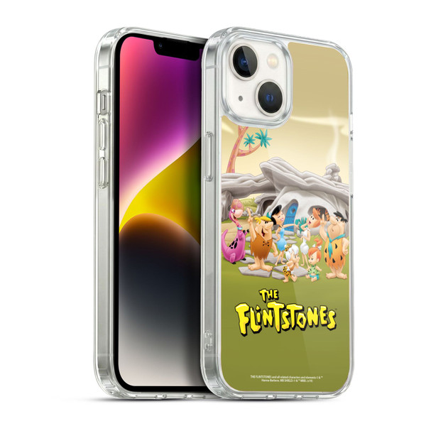 The Flintstones Characters Stone House Soft Gel Case for Apple iPhone 14