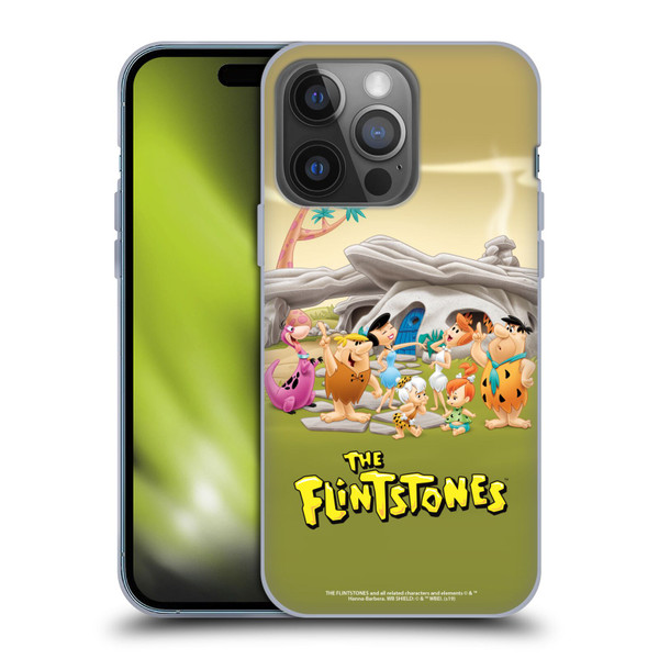 The Flintstones Characters Stone House Soft Gel Case for Apple iPhone 14 Pro