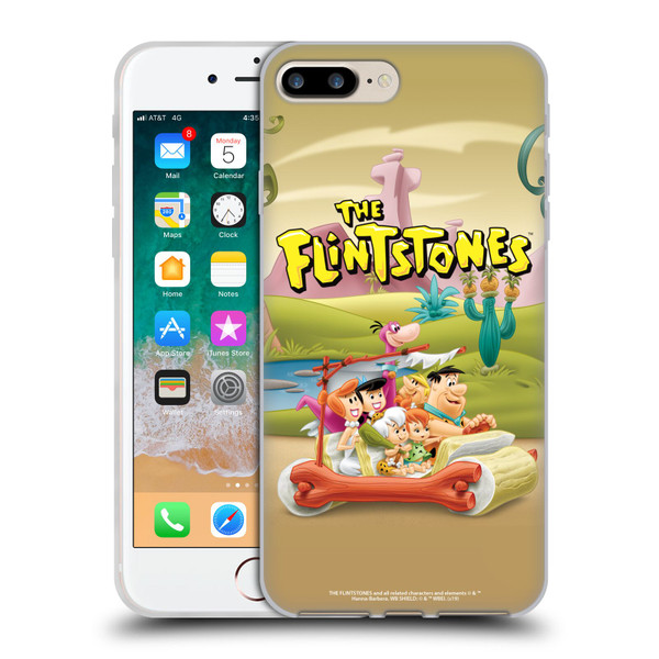 The Flintstones Characters Stone Car Soft Gel Case for Apple iPhone 7 Plus / iPhone 8 Plus