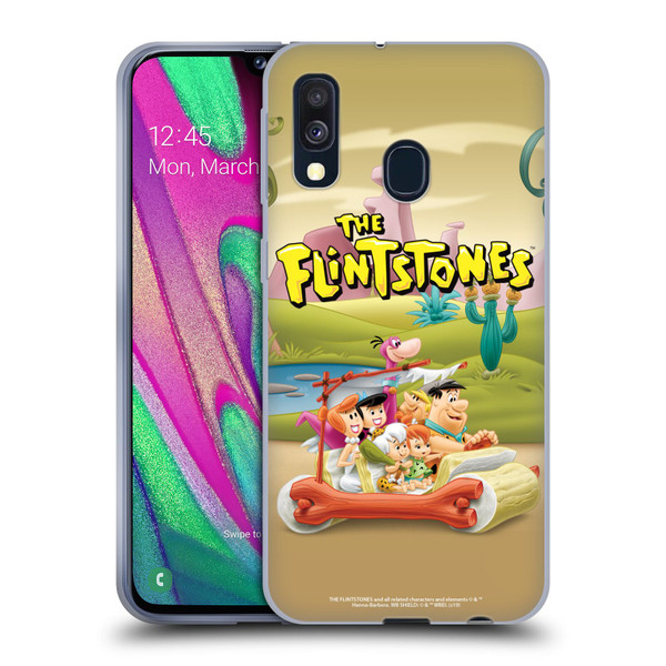 The Flintstones Characters Stone Car Soft Gel Case for Samsung Galaxy A40 (2019)