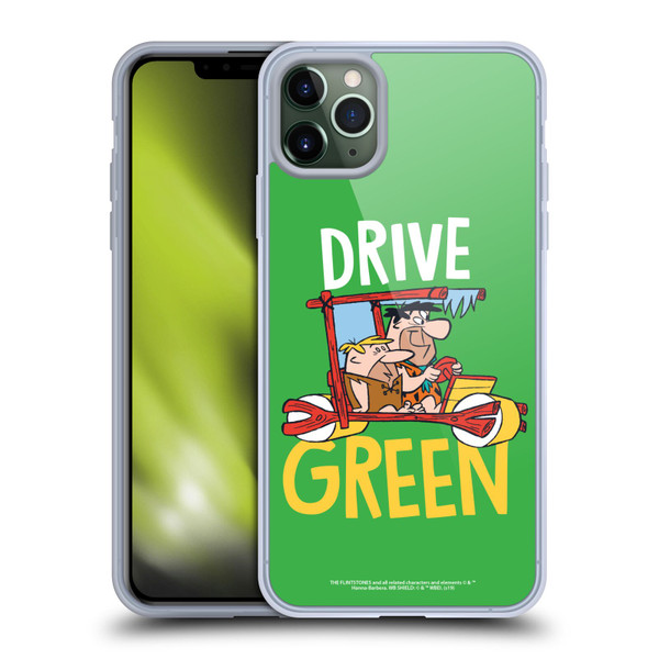 The Flintstones Graphics Drive Green Soft Gel Case for Apple iPhone 11 Pro Max