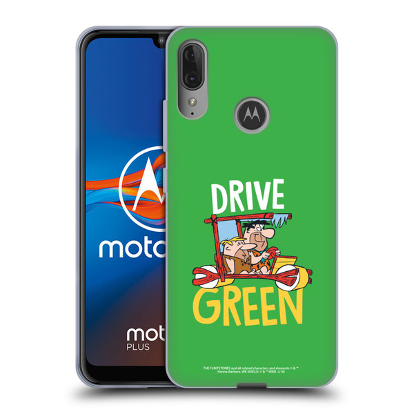 The Flintstones Graphics Drive Green Soft Gel Case for Motorola Moto E6 Plus
