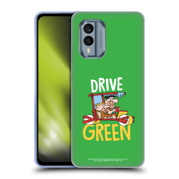 The Flintstones Graphics Drive Green Soft Gel Case for Nokia X30