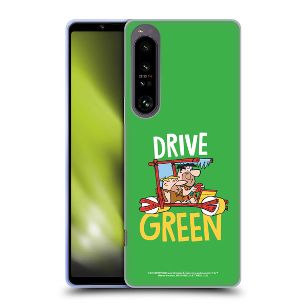The Flintstones Graphics Drive Green Soft Gel Case for Sony Xperia 1 IV