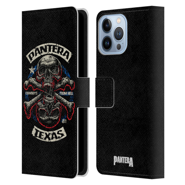 Pantera Art Double Cross Leather Book Wallet Case Cover For Apple iPhone 13 Pro Max