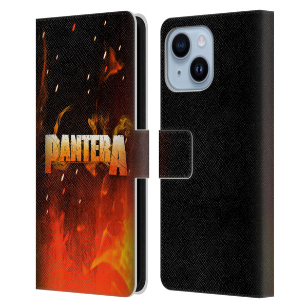 Pantera Art Fire Leather Book Wallet Case Cover For Apple iPhone 14 Plus