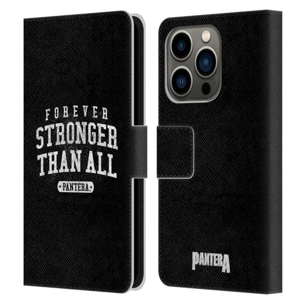 Pantera Art Stronger Than All Leather Book Wallet Case Cover For Apple iPhone 14 Pro