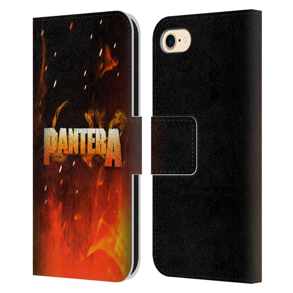 Pantera Art Fire Leather Book Wallet Case Cover For Apple iPhone 7 / 8 / SE 2020 & 2022