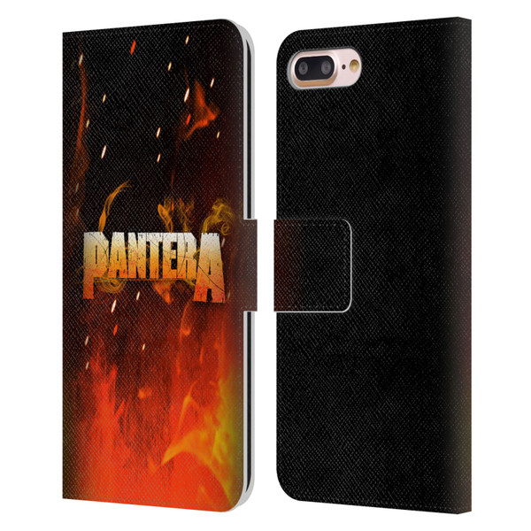 Pantera Art Fire Leather Book Wallet Case Cover For Apple iPhone 7 Plus / iPhone 8 Plus