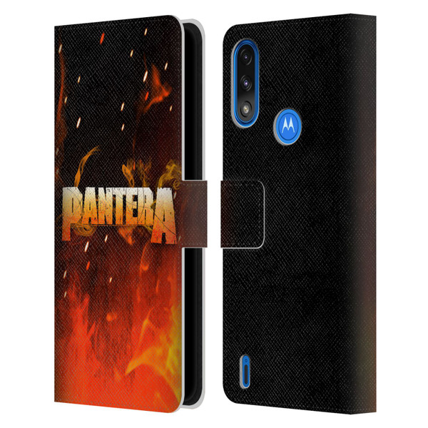 Pantera Art Fire Leather Book Wallet Case Cover For Motorola Moto E7 Power / Moto E7i Power