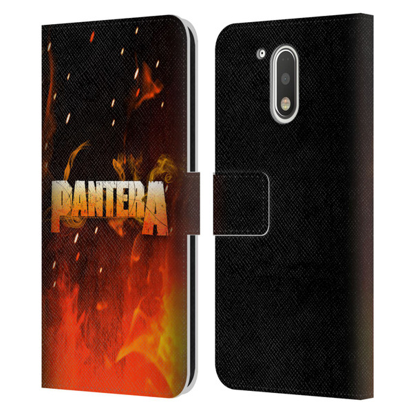 Pantera Art Fire Leather Book Wallet Case Cover For Motorola Moto G41