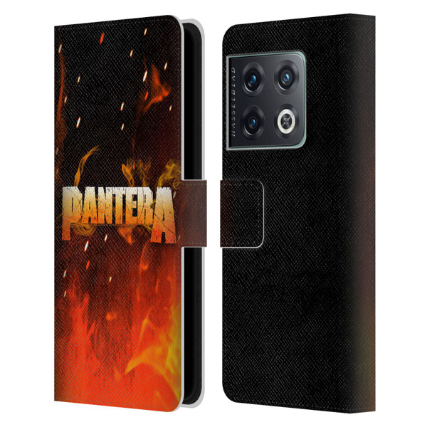 Pantera Art Fire Leather Book Wallet Case Cover For OnePlus 10 Pro