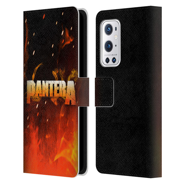Pantera Art Fire Leather Book Wallet Case Cover For OnePlus 9 Pro