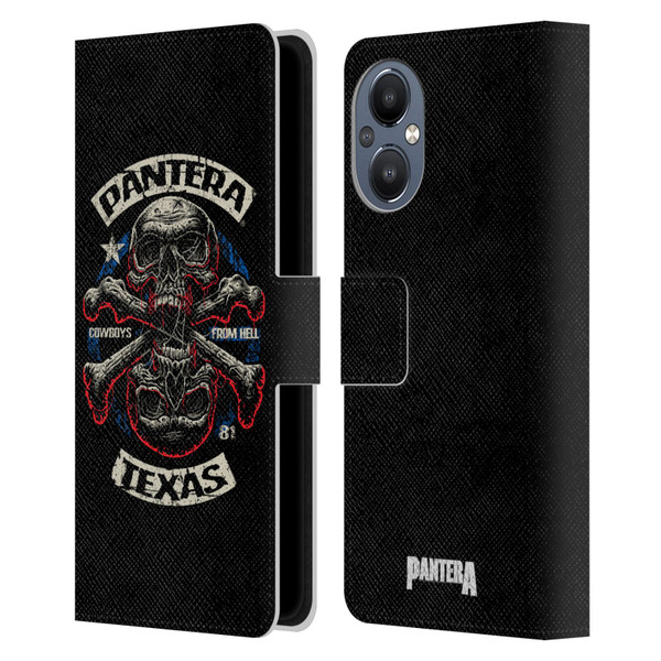 Pantera Art Double Cross Leather Book Wallet Case Cover For OnePlus Nord N20 5G