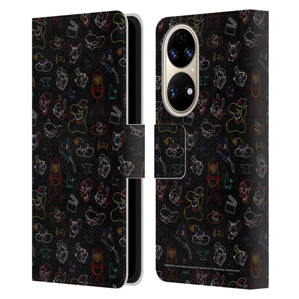 Animaniacs Graphics Pattern Leather Book Wallet Case Cover For Huawei P50