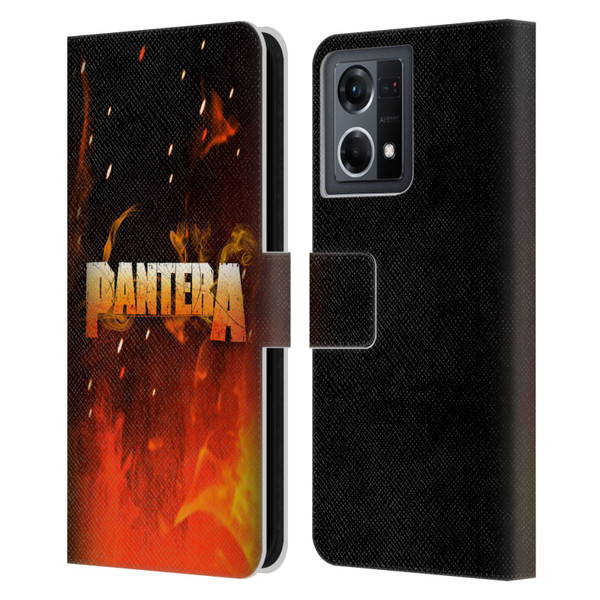 Pantera Art Fire Leather Book Wallet Case Cover For OPPO Reno8 4G