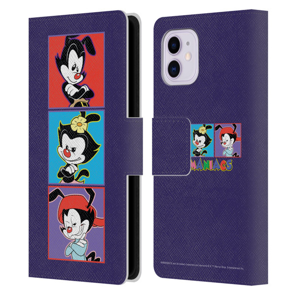 Animaniacs Graphics Tiles Leather Book Wallet Case Cover For Apple iPhone 11